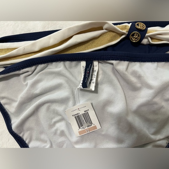 Tommy Hilfiger Navy and Cream Bikini Bottom - Picture 5 of 8